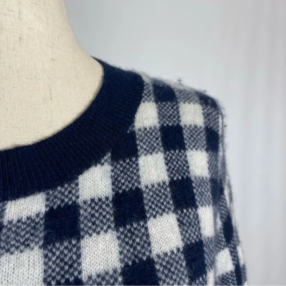 J.Crew • Gingham Checkered Cashmere Sweater S ASO Wednesday Addams